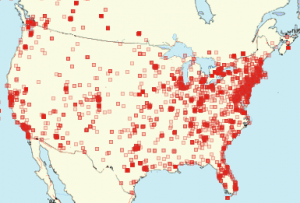 Image of bed bug infestation in the USA